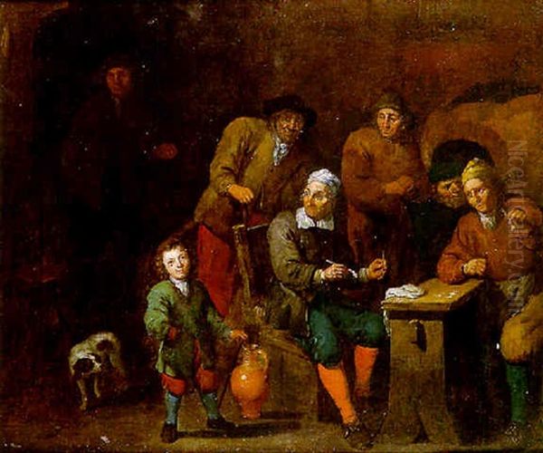 Les Fumeurs De Pipe Dans Un Estaminet Oil Painting by Joseph Frans Nollekens