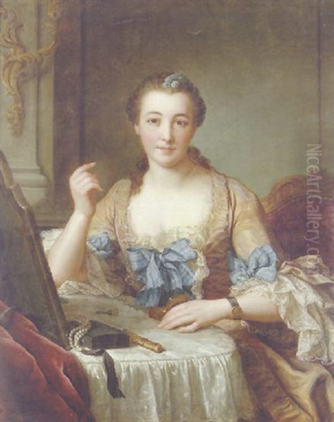 Portrait Of The Marquise De Gast Oil Painting by Donat Nonotte