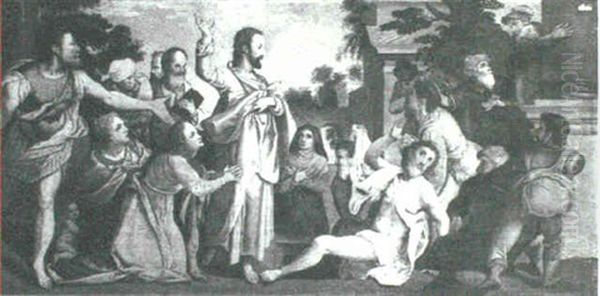 Raising Of Lazarus Oil Painting by Lambert van Noort