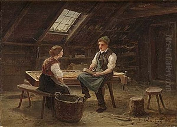 Vid Snickarbanken Oil Painting by Bengt Nordenberg