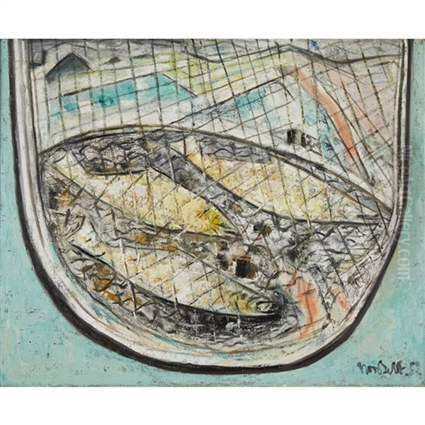 Catch Oil Painting by Bror Julius Olsson Nordfeldt