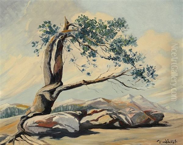Desert Tree, Nm Oil Painting by Bror Julius Olsson Nordfeldt