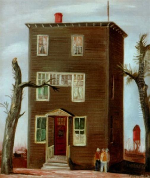 Santa Fe House Oil Painting by Bror Julius Olsson Nordfeldt