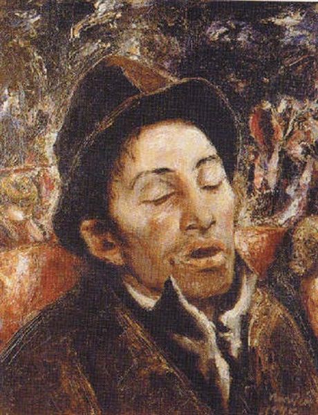 Sleeping Man Oil Painting by Bror Julius Olsson Nordfeldt