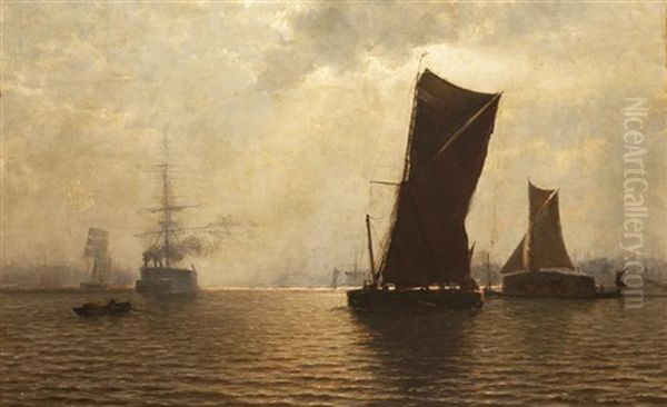 The Thames Near Blackwall, London, Oil Painting by William Edward Norton