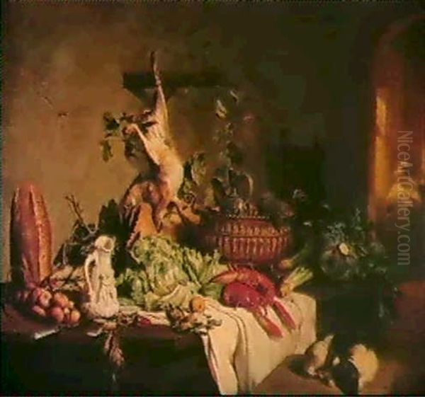 Nature Morte Au Gibier Et Aux Homards Oil Painting by David Emile Joseph de Noter