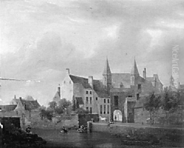 The Zotte-poort, Ghent Oil Painting by Pierre Francois de Noter