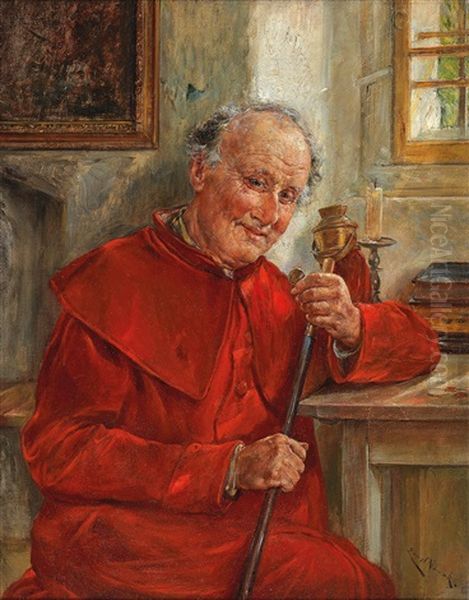 Ein Opfergroschen Oil Painting by Ernst Nowak
