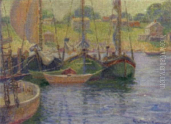 Gloucester Fishing Boats Oil Painting by George L. Noyes