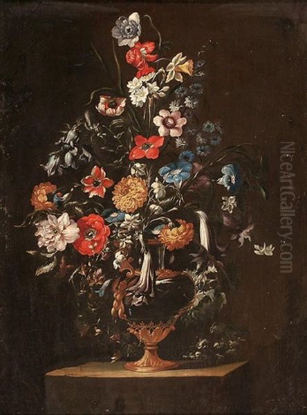 Florero Oil Painting by Mario Nuzzi Mario Dei Fiori