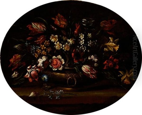Still-life With Flowers Oil Painting by Mario Nuzzi