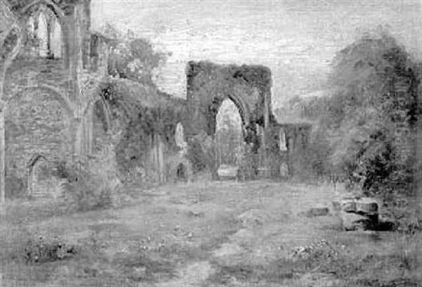 Nutley Abbey Oil Painting by Edgar Hewitt Nye