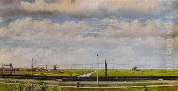 A Provincial Road Oil Painting by Dirk Nyland