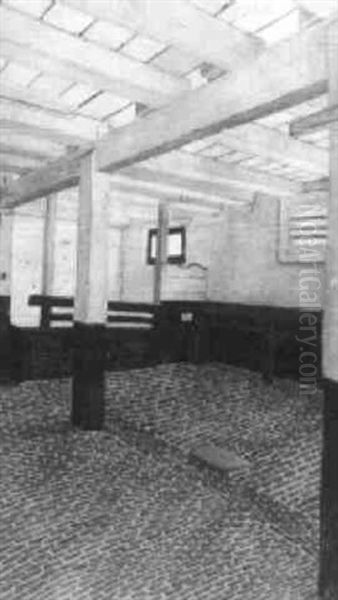 Interior Of A Stable Oil Painting by Dirk Nyland