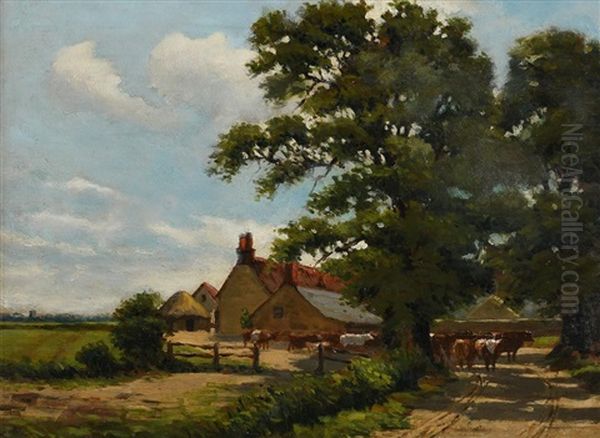 The Farmstead Oil Painting by Dermod O'Brien