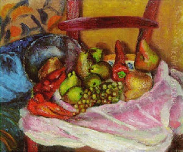 Still Life With Fruits On A Chair Oil Painting by Renee O'Conor (Honta)