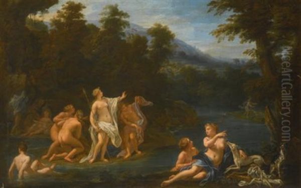 Diana And Acteon Oil Painting by Giovanni Odazzi