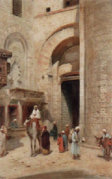 Gatuliv I Kairo Oil Painting by Frans Wilhelm Odelmark