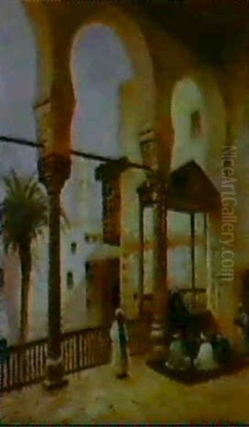 Pa En Balkong I Kairo Oil Painting by Frans Wilhelm Odelmark