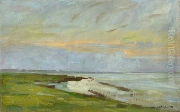 Abendstimmung An Der Kurischen Nehrung Oil Painting by Georg Egmont Oehme