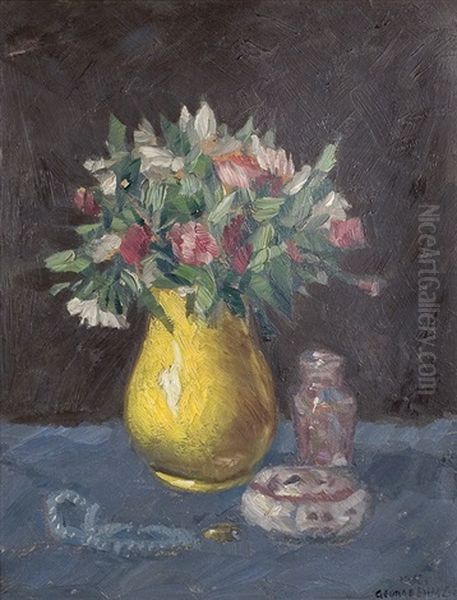 Flower Still Life Oil Painting by Georg Egmont Oehme
