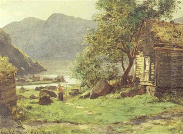 Parti Fra Sundal, Norge Oil Painting by Carl August Heinrich Ferdinand Oesterley