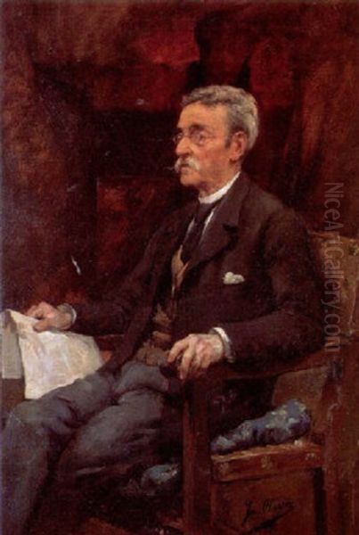 Retrato Del Padre Del Artista Oil Painting by Eugenio Oliva
