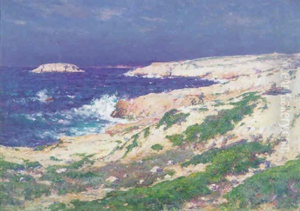 Pecheurs Sur Des Rochers Aux Environs De Marseille Oil Painting by Jean Baptiste Olive