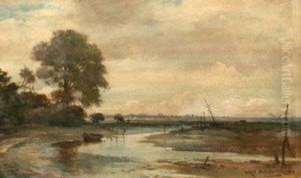 A River Estuary Oil Painting by William Kay Blacklock