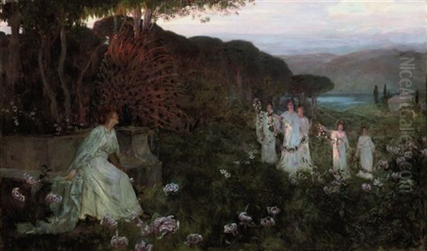 Hera And Her Attendants Oil Painting by Herbert Arnould Olivier