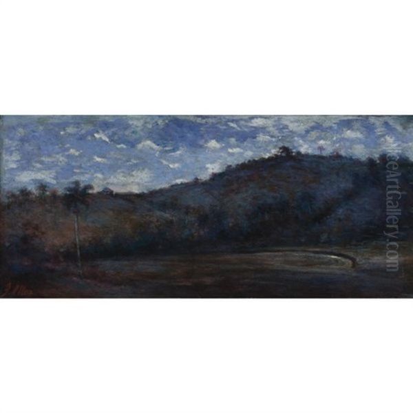 Paisaje Nocturno Oil Painting by Francisco Manuel Oller y Cestero