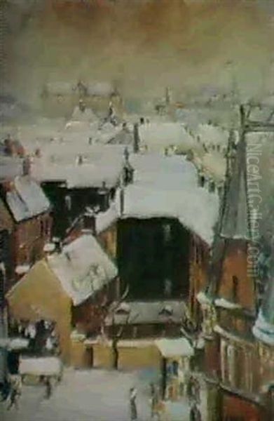 Motiv Fran Triangeln, Malmo Oil Painting by Anders (Olsson) Olson