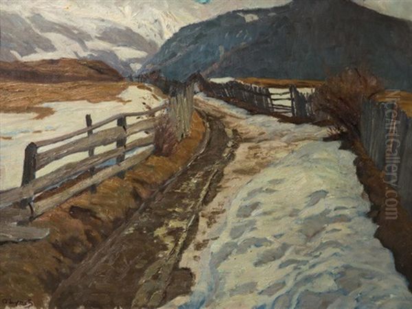 Vue Sur Les Alpes Oil Painting by Carl (Karl, Charles) O'Lynch of Town