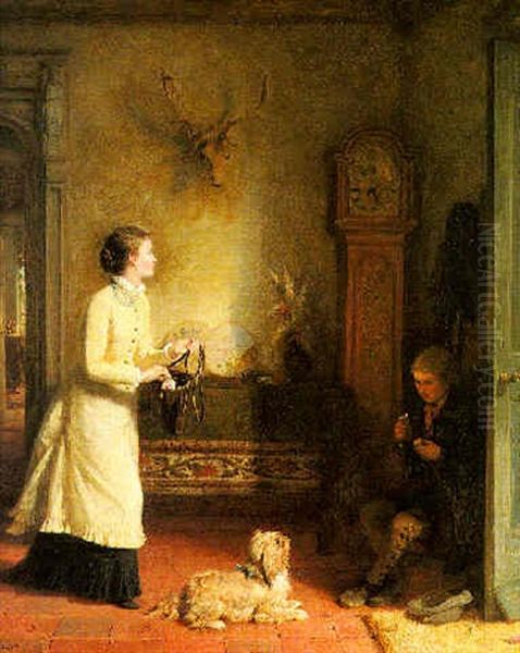 Just Post Time Oil Painting by George Bernard O'Neill