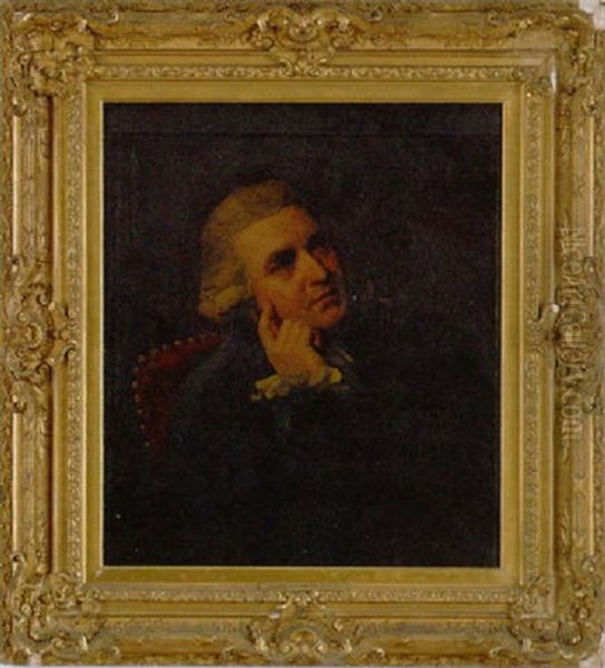 Portrait Of Dr. Wolcott, Also Known As Peter Pinder, Resting His Face Upon His Hand Oil Painting by John Opie