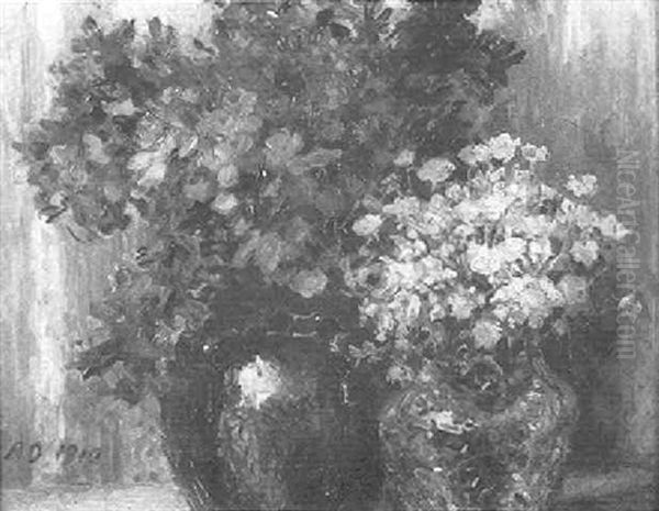 Blumenstuck, Levkojen Und Butterblumen Oil Painting by Alfred Nathaniel Oppenheim