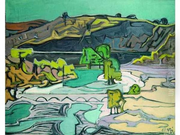 Paysage Mexicain Avec Riviere Oil Painting by Orazio Orazi