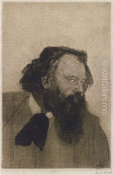 Der Schriftsteller Hermann Bahr Oil Painting by Emil Orlik