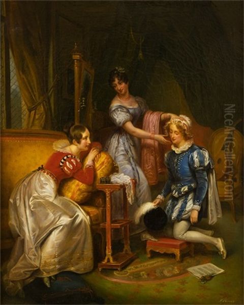 Galantni Scena Oil Painting by Alfred d' Orsay