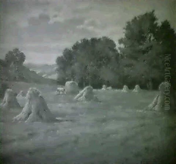 Kornernte Oil Painting by Josef (Oskar Becker) Osbeck