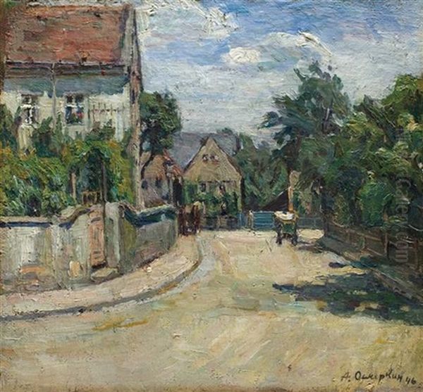 Country Road In Odessa Oil Painting by Alexandr Aleksandrovich Osmerkin