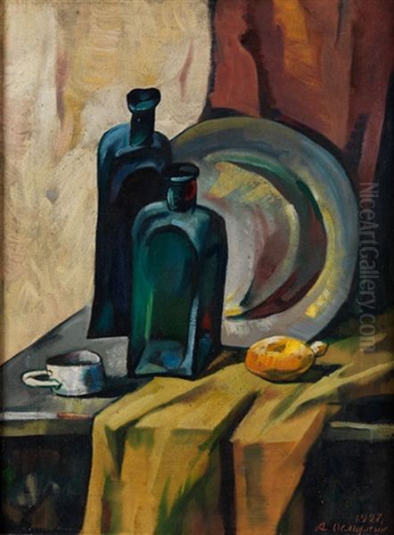Stilleben Mit Flaschen Oil Painting by Alexandr Aleksandrovich Osmerkin