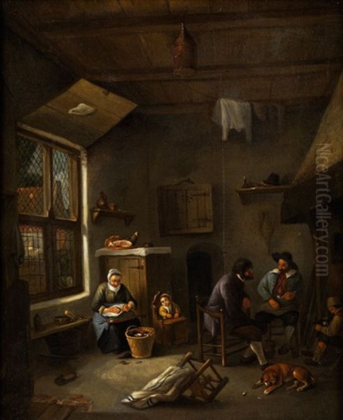 Burgerliches Interieur Oil Painting by Adriaen Jansz van Ostade
