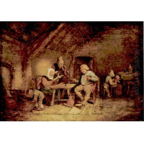 A Family Concert Oil Painting by Adriaen Jansz van Ostade