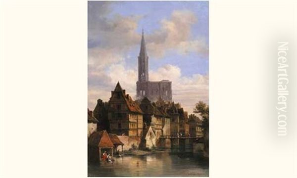 Strasbourg, La Petite France Oil Painting by Pierre Justin Ouvrie