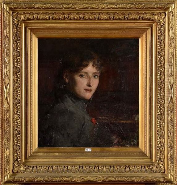 Portrait De Jeune Fille Oil Painting by Pierre Oyens