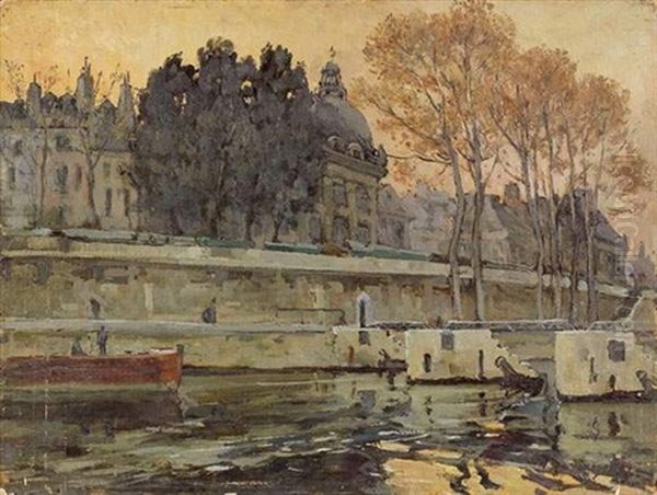 Paris, L'institut Oil Painting by Jules Eugene Pages