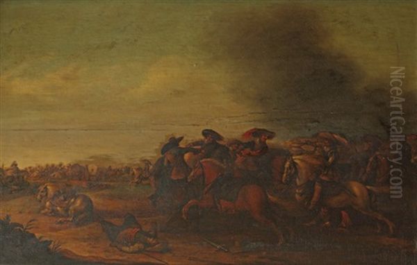 Une Escarmouche Oil Painting by Palamedes Palamedesz the Elder