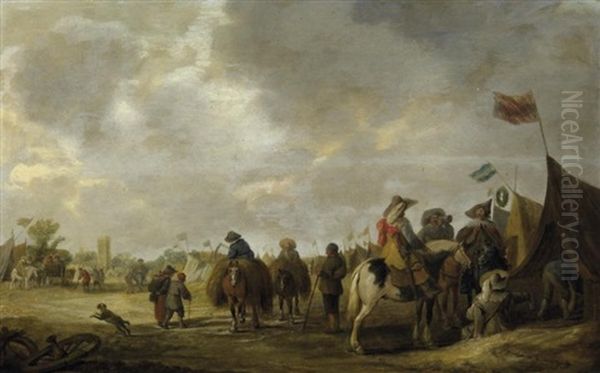 Im Reiterlager Oil Painting by Palamedes Palamedesz the Elder