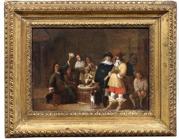 Interieur Mit Kartenspielenden Soldaten Oil Painting by Anthonie Palamedesz